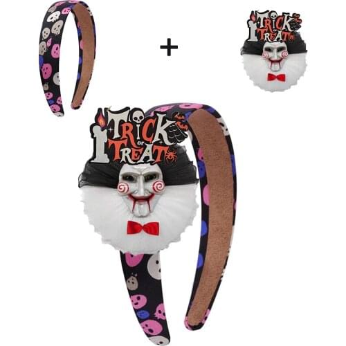 Candygirl 3cm Non-slip Satin Hair Bands for Girls DIY Halloween Skull Print Headband Woman Party Hair Hoops Accessories