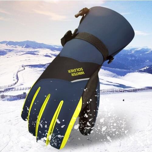 Winter Warm Men Women -25℃ Thicken Windproof Waterproof Adult Teenager Skiing Gloves Ski Gloves 5 Fingers Touch Screen Mittens