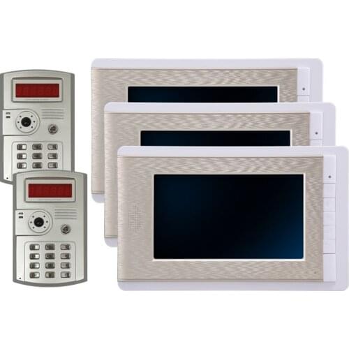Two to three 7 Inch LCD Monitor Intercom Wired Video Door Phone