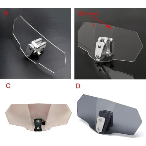 Unversal Airflow Adjustable Windscreen Wind Deflector Motorcycle Windshield For royal enfield kawasaki versys 650 Honda vfr 800
