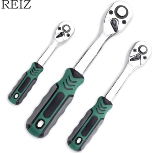 REIZ 1/4" 3/8" 1/2" Ratchet Socket Wrench Adjustable Spanner Torque Wrenches Square Hex Removable Nut Key Automobile Repair Tool