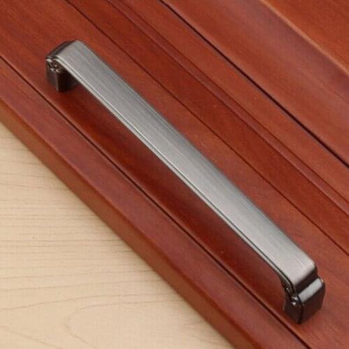 128mm 96mm 64mm Retro fashion furniture handle brushed black nickel drawer cabinet dresser door handle knob pull 5" stian silver