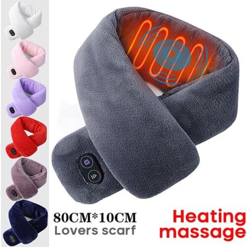 Scarf New Couple Electric Heating Scarf Gentle And Comfortable Mink Wool Warm Scarf Massage Cervical Spine Scarf Hiking Scarves