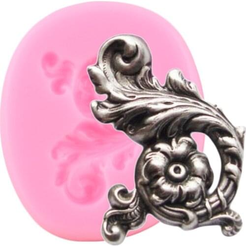 Flower Leaf Border Silicone Molds DIY Scroll Relief Cupcake Topper Fondant Cake Decorating Tools Candy Chocolate Gumpaste Moulds