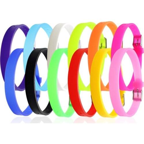 10pcs/lot Silicone Wristband Fit 8mm Slide Charms and Slide Letters 8mm Width and 210mm Length