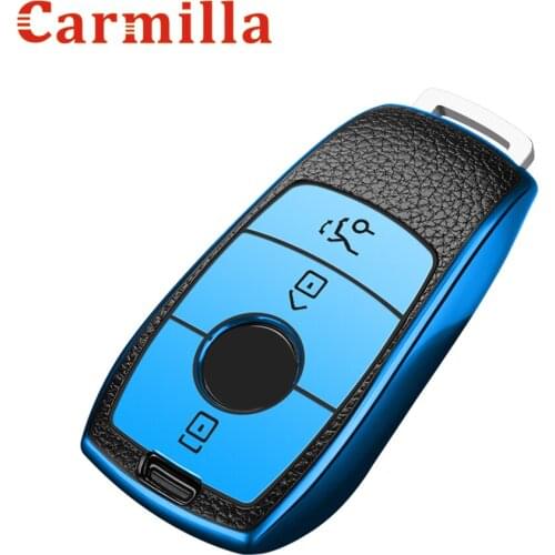 TPU Leather Car Key Cover Case Holder Protective Bag For Mercedes Benz E S GLE Class A220 W213 E200 E300 E220 E320 E260