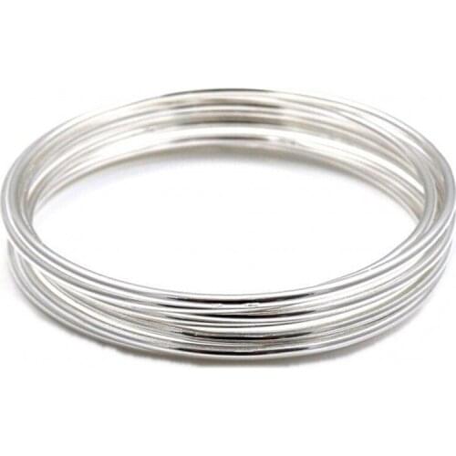 Minosilver solid semi-silver bracelets smooth round 2 Mm.- 65 Mm. Precious for women who love fashion jewelry