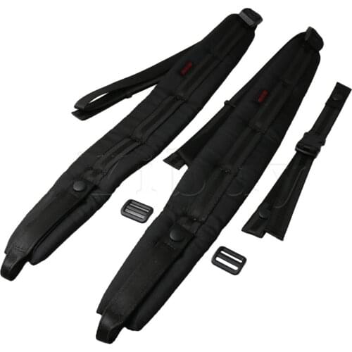 Yibuy Black Leather Accordion Strap Big Type Adjustable Shoulder Straps 120