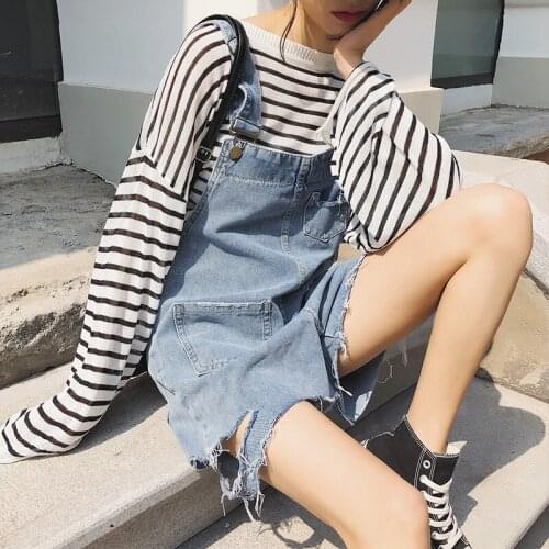 New Girls Overalls Summer Short Denim Jumpsuit Female Loose Romper Women Spring Summer Overalls Casual Jeans Short Playsuit