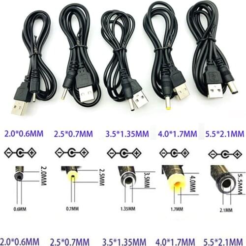 1M DC 2.5 3.5 4.0 5.5 USB Power Cable 3ft Charging Charger Cord for Tablet Speaker PC Small Electronic Devices High Quality