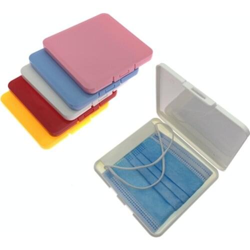 1pc Portable Face Shield Mask Storage Box Moisture-Proof Disposable Face Nose Cover Organizer Holder Mask Storage Case