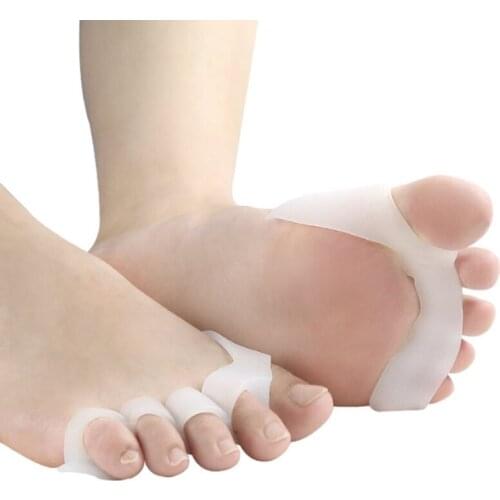 100pairs/lot Silicone Toe Separator Soft 5 holes Hallux Valgus Straightener Orthodontic Toe Cover Foot Care Tool