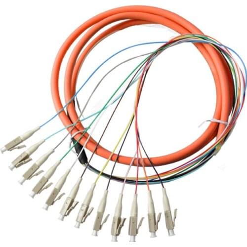 20PCS Fiber Optic Bundle Pigtail LC multimode 12 Core Pigtail LC UPC PC FTTH 1.5m Patch Cord Free Shipping Factory wholesale