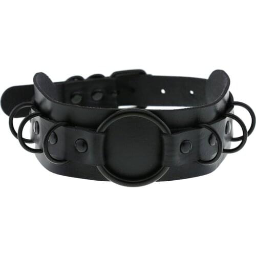 2021 Leather Choker Collar Necklace for Women Goth Punk Black Metal Harajuku Sexy Vegan Chocker Bondage Festival Jewelry