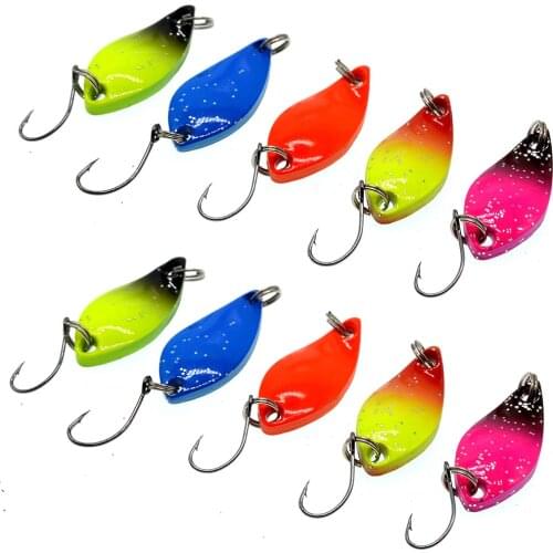 3cm 5g Hard Metal Fishing Spoon Lure Walleye Trout Spoon Jig Baits Mixed Color