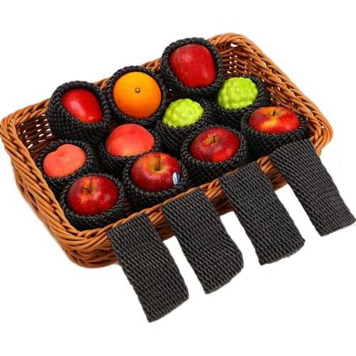 480 pieces 12x7cm Black Fruit foam for Orange/Apple Eco-friendly EPE Foam mesh net Thick fruit foam sleeve net packing material