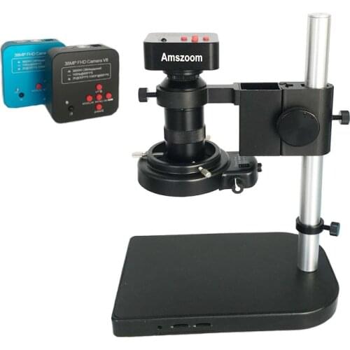 8X-130X Adjustable zoom C-Mount lens +38MP 2K HDMI Camera USB Digital microscope +56 Led lights for mobile phone repair tools