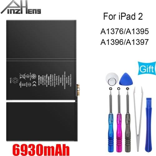 PINZHENG 6930mAh Tablet Battery For iPad 2 A1376 A1395 A1396 A1397 A1316 Bateria For iPad 2 Replacement Battery With Tools