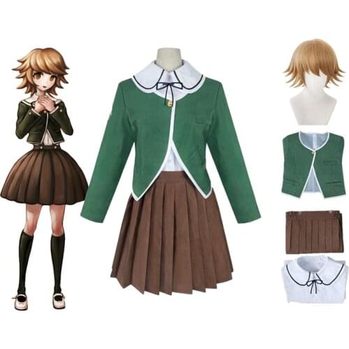 Anime Danganronpa Chihiro Fujisaki Cosplay Costumes For Women Girls Coat Skirt Halloween Costume