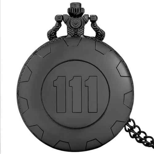 Antique Black 111 Display Quartz Necklace Watch Arabic Numerals Analog Pendant Clock Gifts Men Women Collection Retro Watches