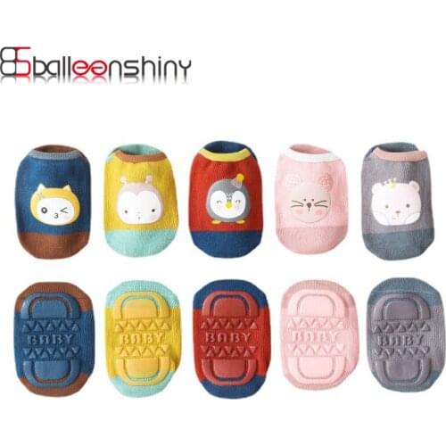 Balleenshiny Cartoon Animals Non-slip Breathable Floor Socks Unisex Household Baby Socks Multicolor Cotton Socks Ankle Socks