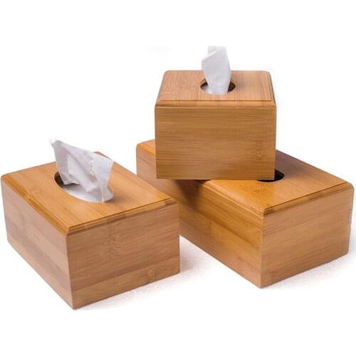 Creative simple Bamboo Storage Box Hotel Office Living Room Napkin Holder Paper Box Fashion Tissue Box Daily Necessities