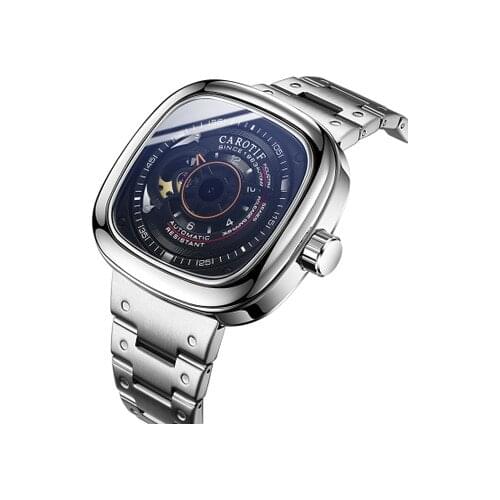 CAROTIF relojes hombre Fashion Automatic Watch Men Square Waterproof Mechanical Watches Male Clock Steel horloges Mens Watch
