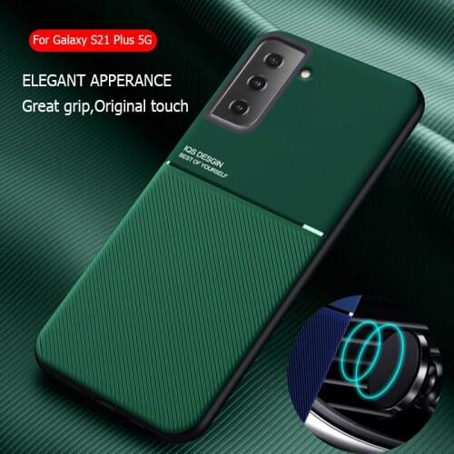 Phone Case For Samsung Galaxy S21 Plus 5G Luxury PU Leather Line Texture Cover For Samsung S21 Ultra 5G TPU Frame Anti-Fall Case