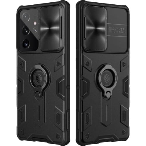 NILLKIN Case For Samsung Galaxy S21 Ultra S21+ Ring Stand Slide Cover For Galaxy S21 5G 2021 Designer Case Shockproof For S21