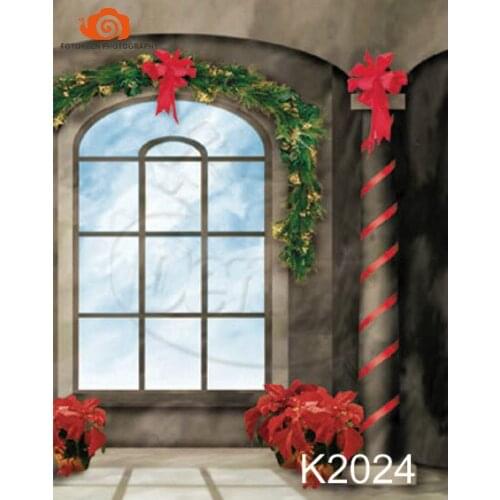 10X10ft Hand painted Muslin Christmas Backgrounds for Photography Photo Studio interior decor window Backdrop K2024