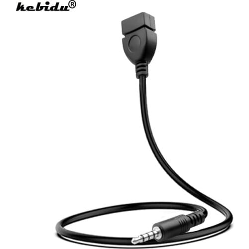 Kebidu 3.5mm Audio AUX Jack to USB 2.0 Type A Male to Female OTG Converter Adapter Cable for Car MP3