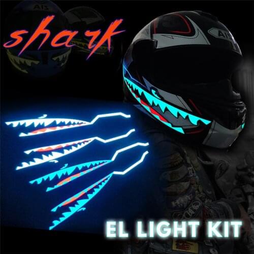 Shark Motorcycle Kit Helmet Light Strip Lamp Waterproof Durable LED Signal Light Stripe Glowing Luminous Helmet Sticker