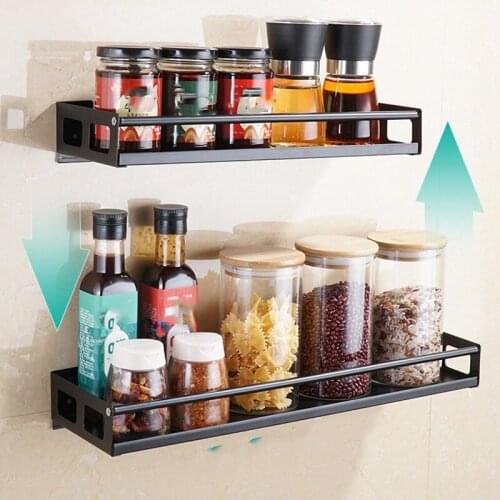 Modern Nordic Style Kitchen Organizer Wall Mount Bracket Storage Rack Spice Jar Rack Cabinet Shelf Supplies