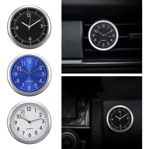 Small Quartz Clock Car Stick On Luminous Analog Watch Clock Car Boat Home Desk Decorative Ornament Clock 5 Colors