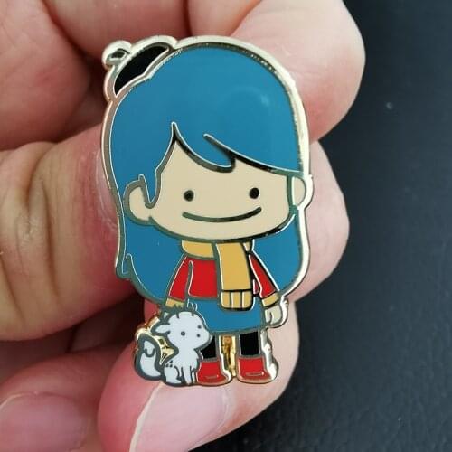 Cartoon Anime Sweet Girl Brooch Pins Enamel Metal Badges Lapel Pin Brooches Jackets Jeans Fashion Jewelry Accessories