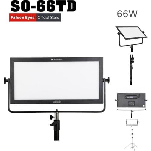 FalconEyes Led Video Soft Panel Light 66W 2.4G Mutual Control For Interview Fotografia Continuous Lighting Studio Lamp SO-66TD