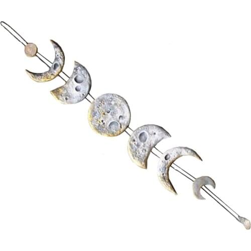 Lunar Decor Moon Phases Wall Hanging Decor Seven Phases of the Full Growth Cycle Moon Wall Art Decor for Home Office