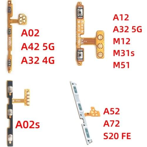 New Power Switch Button Volume Key Flex Cable For Samsung Galaxy A02 A02S A12 A32 A52 A72 S20FE M12 M31S M51