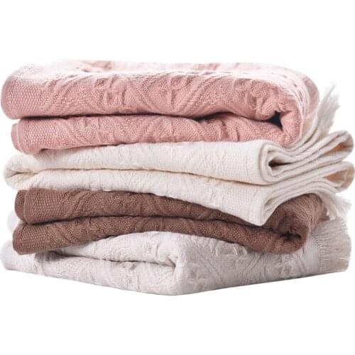 New Style Hand Towel-4 Pieces of 100% Cotton Adult Plaid Towel Facial Treatment Gray Towel 32x72cm