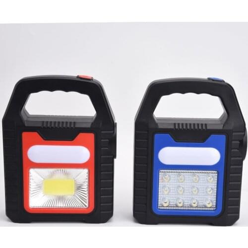 Rechargeable COB LED Spotlight, Multi Function Camping Lantern Solar Flashlight, Outdoor Searchlight for Hurricane Emergency