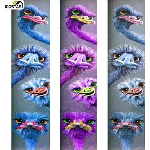 Full Square/Round Drill Color Ostrich Diamond Painting Rhinestone Picture Mosaic Home Decor Gift For The New Year Special Size