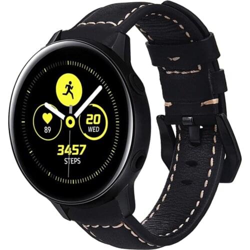 Forhuawei watch gt 2e 2 strap leather correa for samsung galaxy watch active 2 gear s3 Frontier haylou solar band 20mm 22mm