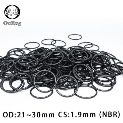 20PCS/lot Rubber Ring Black NBR Sealing O-Ring 1.9mm Thickness OD21/22/23/24/25/26/27/28/29/30mm O Ring Seal Gasket Oil Washer