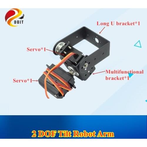 Original DOIT 2 DOF Tilt Robot Arm 2pcs Servo+1pcs Multifunction Bracket+1pcs Long U Frame+2pcs Steering Disc+Screws+Cup Bearing