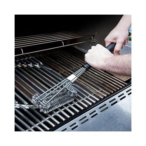 Steel Wide Skewers BBQ Brush and Scraper BBQ Grill Cleaner Brush Perfect Tools Grill Cleaning Brush Ideal Barbecue Accessories