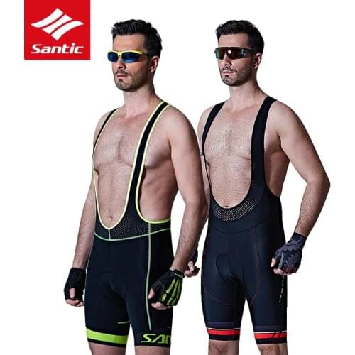Santic Men Cycling Bib Shorts Pro Italian Imported Pad Mountain Road Bike Bib Shorts Riding Bicycle Bib Shorts Bermuda Ciclismo