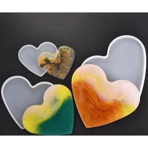 Heart Shape Coaster Silicone Molds Jewelry Making Tools For Resin Jewelry Accessories UV Epoxy Pressed Flower DIY Crafts