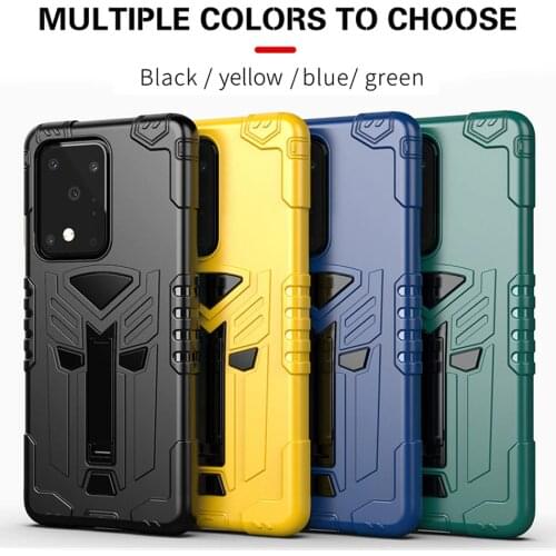 Folding Stand Case for Samsung Galaxy S20 Plus A51 A71 Case Silicone TPU Hybrid Armor Shockproof Cover for Galaxy S20 Ultra Case