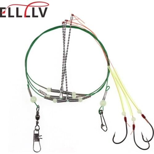 2bags 90cm Luminous Saltwater Snapper Fishing Steel Wire Anti-winding Balance Bracket Rigging With Maruseigo String Hook Tackle
