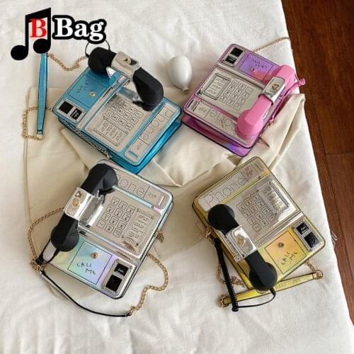 Women Bag Simulation Public Telephone Alphanumeric Shoulder Bag Female Cute Purses Handbags ladies Crossbody PU Leather bag Gift